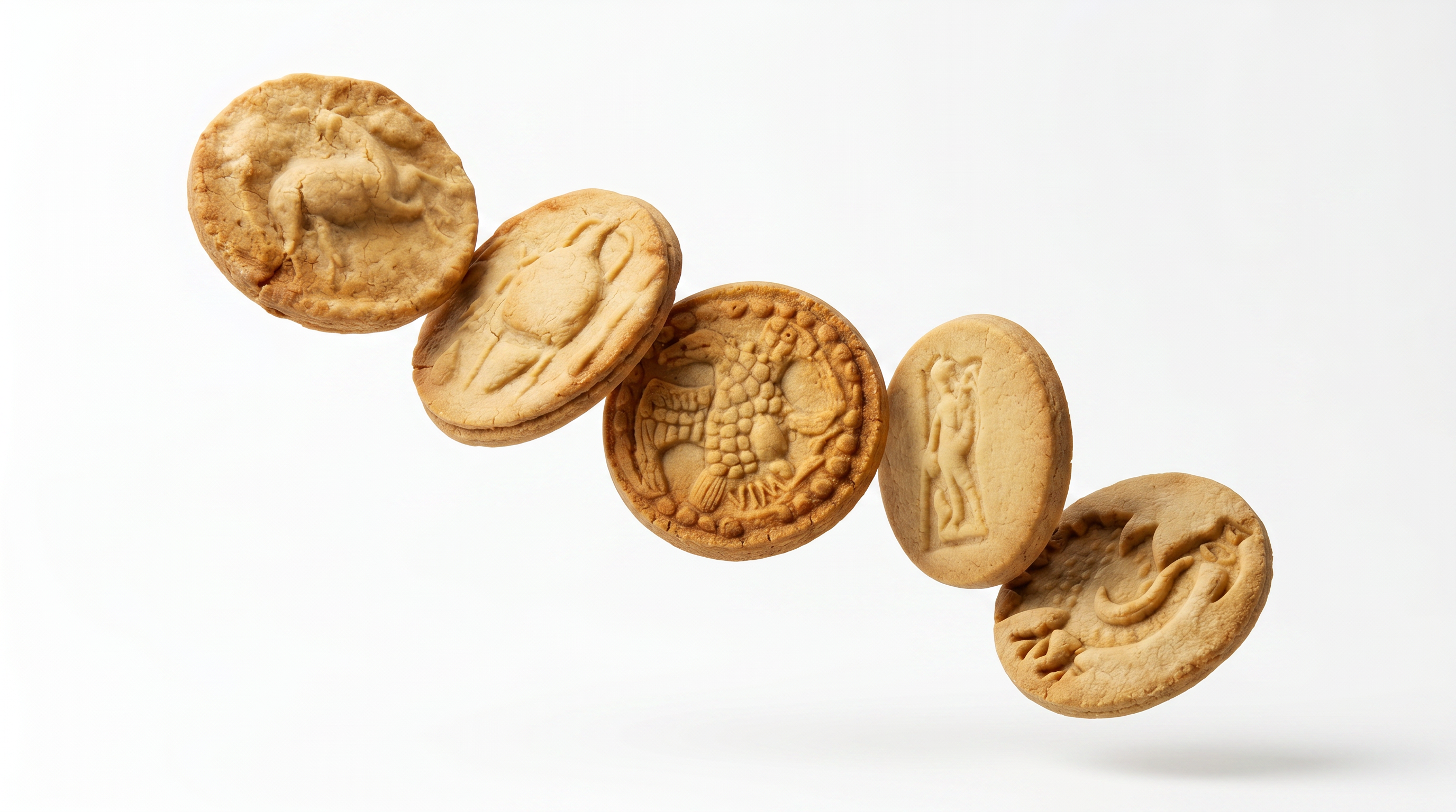 Pet Amulum kolačića raspoređenih dijagonalno