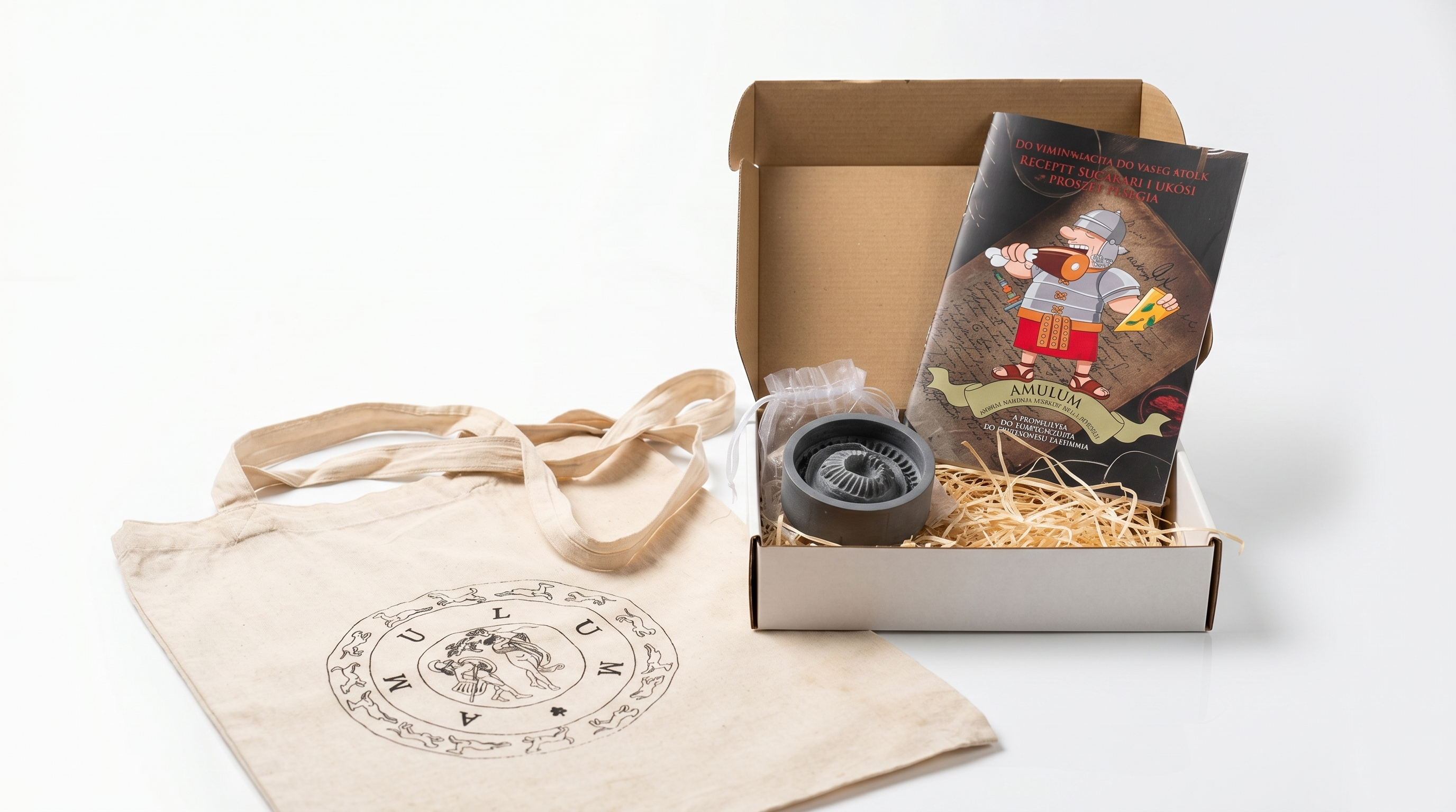 Amulum poklon set — torbica, kutija, kalup, knjižica i kolačići