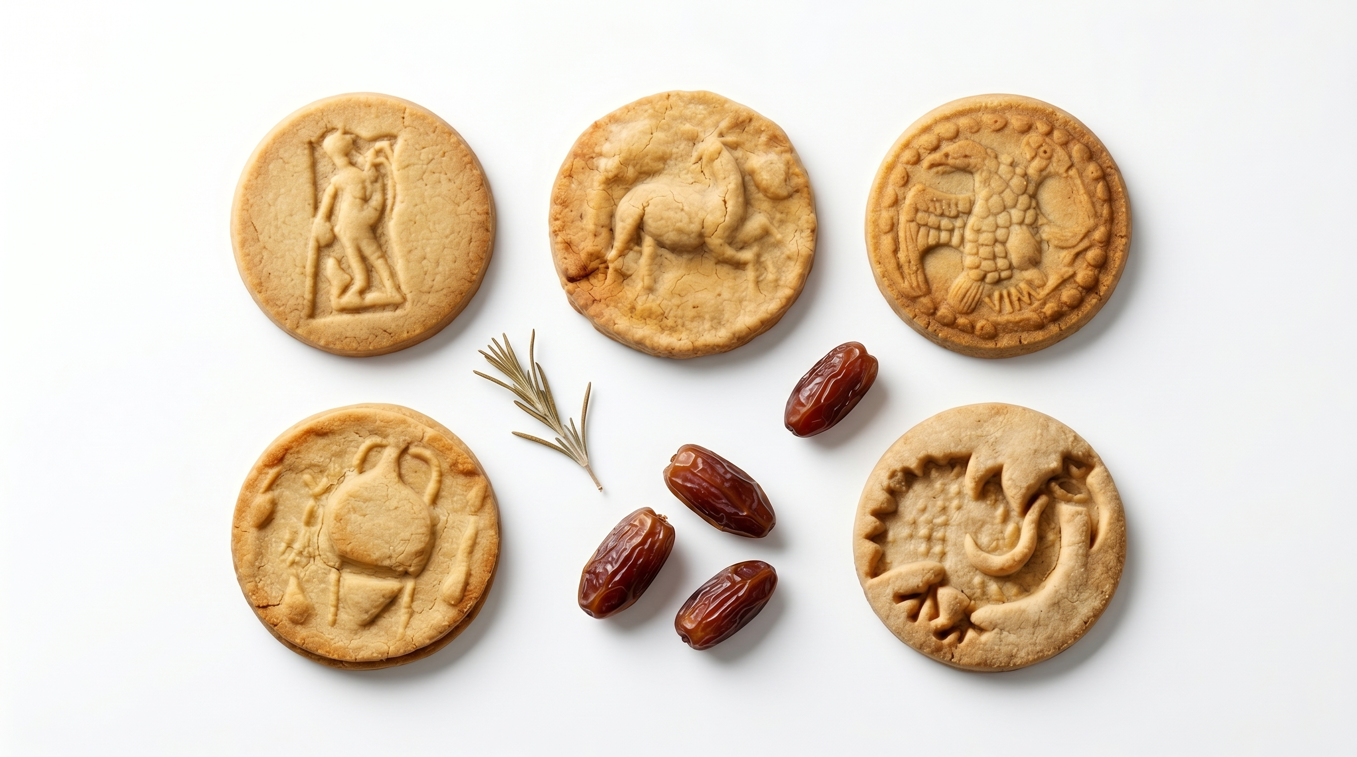 Amulum kolačići sa sastojcima — datulje i ruzmarin