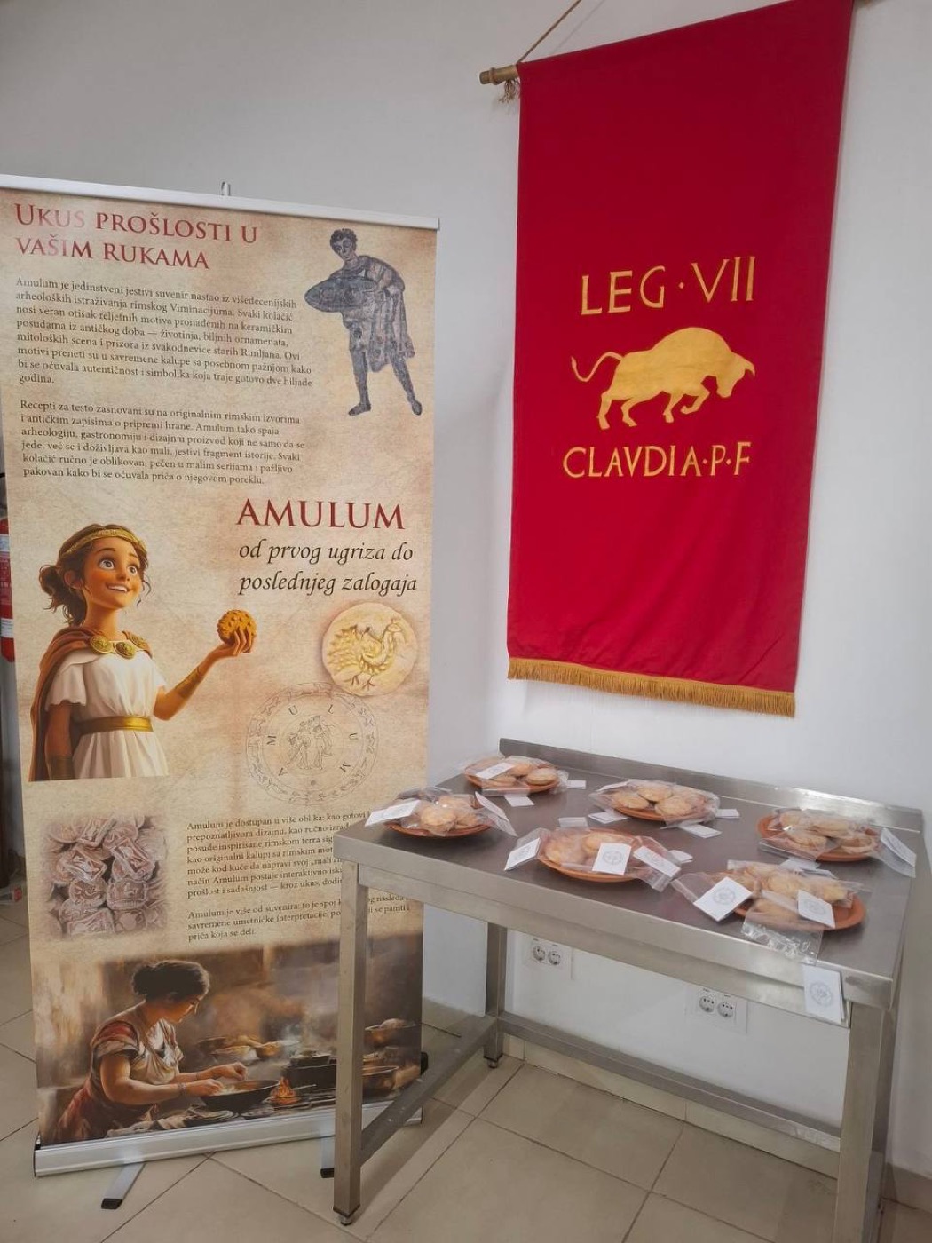 Amulum štand na Viminacijumu — prodaja kolačića