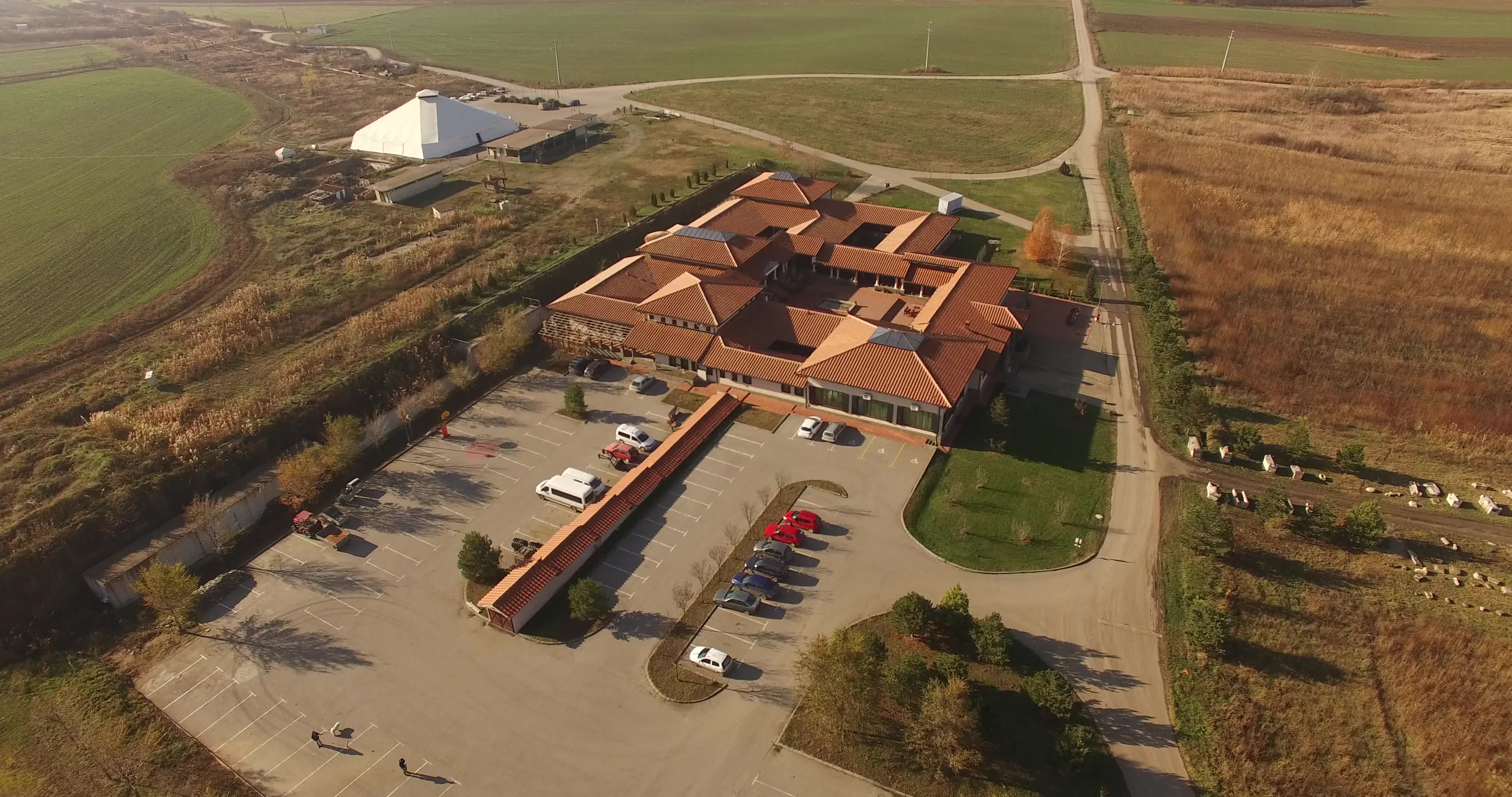 Domus Scientiarum Viminacium — drone snimak kompleksa odozgo, Kostolac